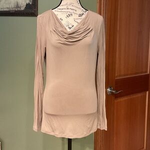 Banana Republic Women's Beige Drape Neck Blouse, Size S